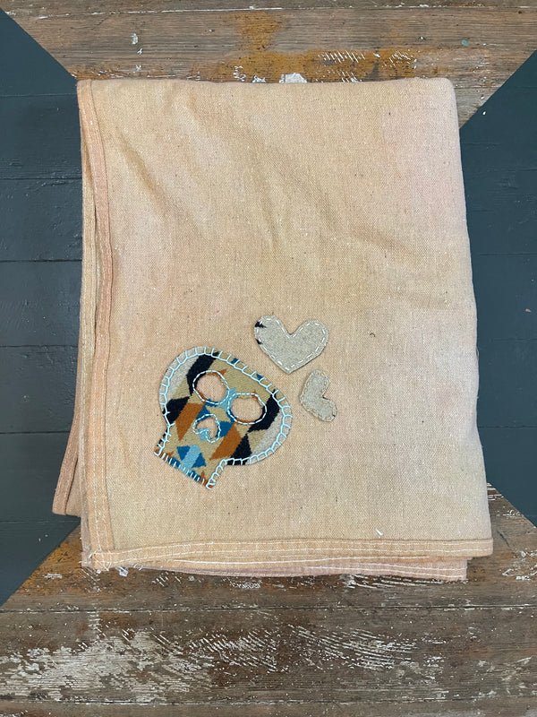 EMBROIDERED PATCH DROP CLOTH BLANKET