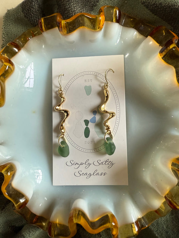 Wavy Seaglass Earrings