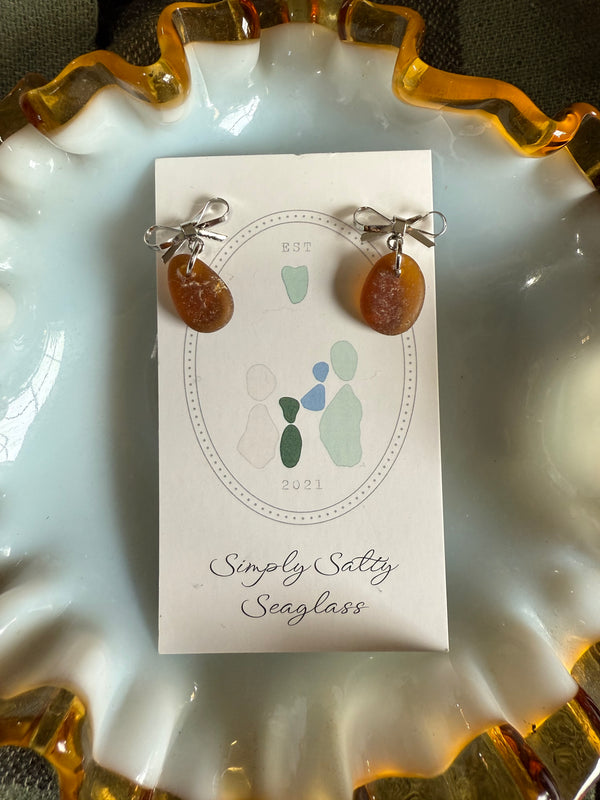Seaglass Bow Earrings