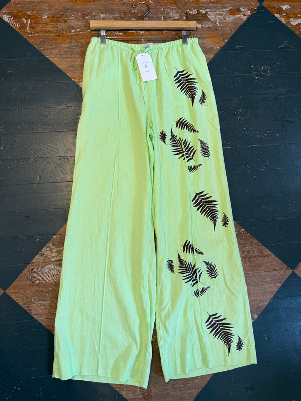 Flowy Lime Fern Pants