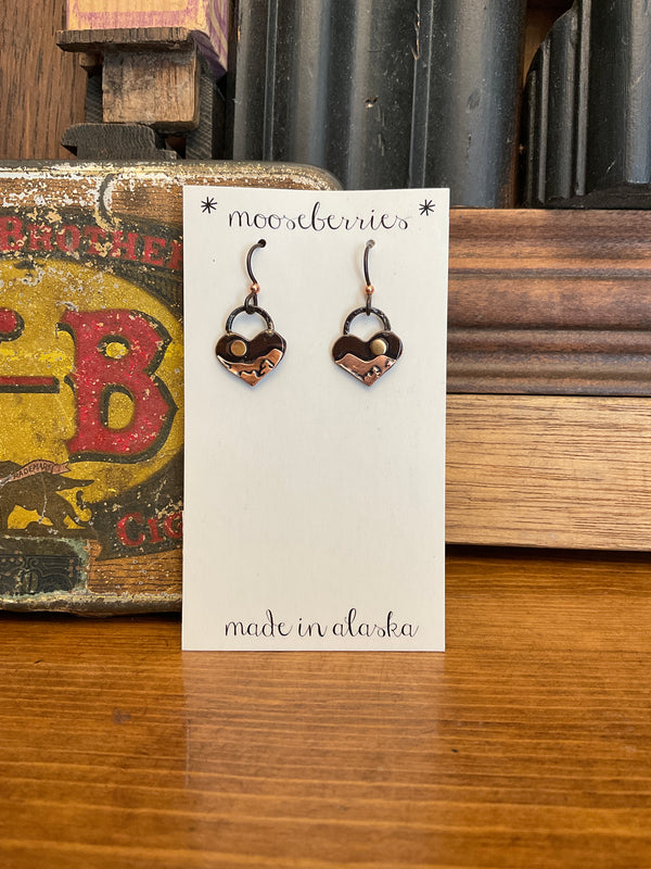 COPPER ADVENTURE HEART EARRINGS