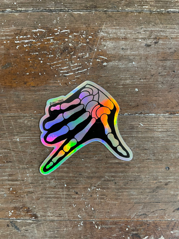 HOLOGRAPHIC AK SKELLY HAND STICKER